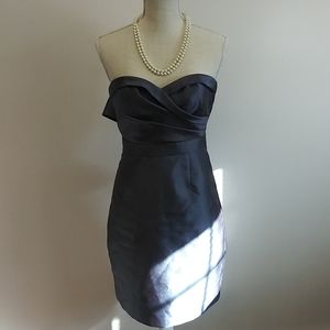 Adrianna Papell Satin Gray Sweetheart Dress